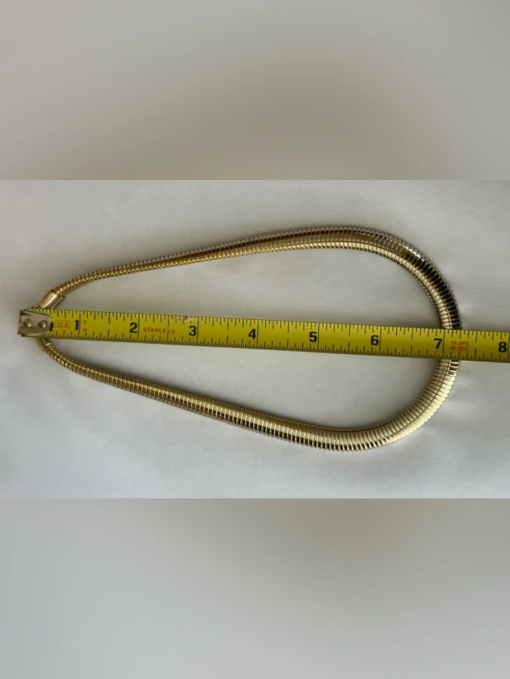 Vintage Gold-Tone Omega Collar Necklace Gas-pipe Tubogas Choker Chain